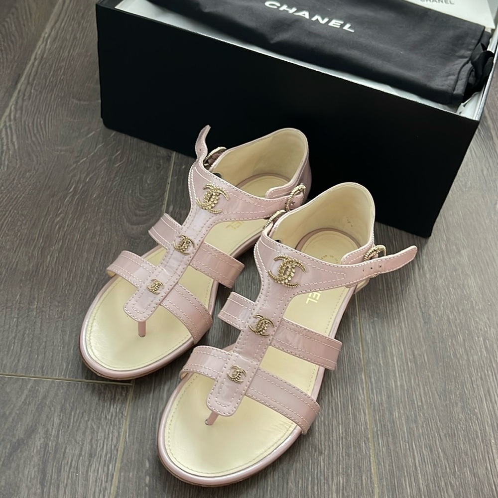 Chanel pink sandals size: 38 Authentic and Rare